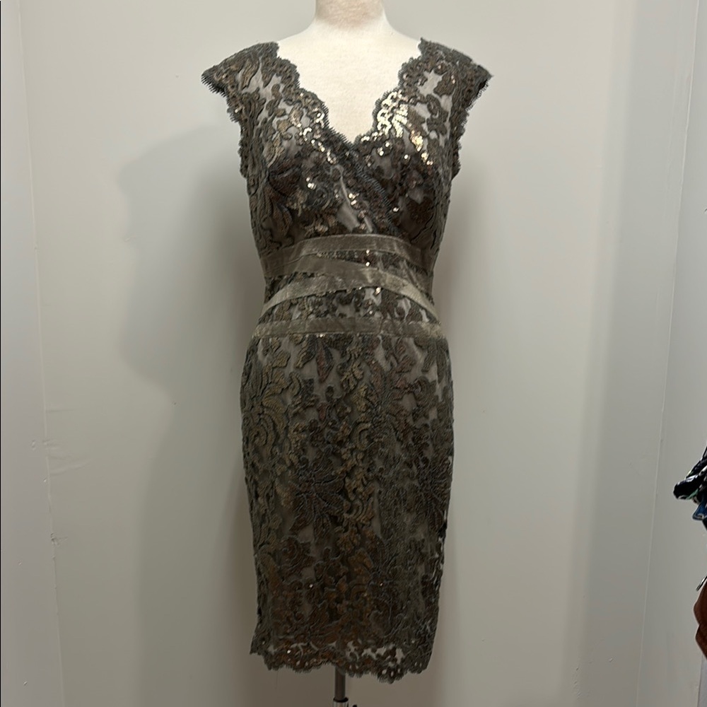 Tadashi Shoji Lace Dress in Gray